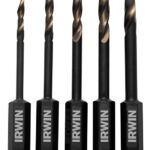 IRWIN 1881279 Drill Bit Set, 5-Piece, Steel, Black Oxide