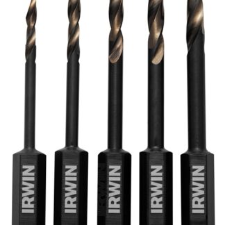 IRWIN 1881279 Drill Bit Set, 5-Piece, Steel, Black Oxide