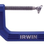 IRWIN 2025101 C-Clamp, 10 lb Clamping, 1-1/2 in Max Opening Size, 1-1/2 in D Throat, Steel Body, Blue Body