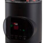 PowerZone HT1167 360 deg Infrared Quartz Tower Heater with Remote Control, 12.5 A, 120 V, ECO/1000/1500W W, Black