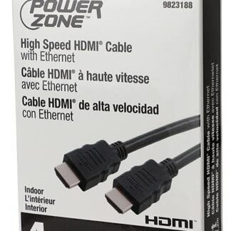 PowerZone ORHDMI01 High-Speed HDMI Cable, HDMI Silver, Black Sheath, 4 ft L