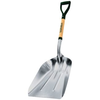 Landscapers Select 34605 Scoop Shovel, Aluminum Blade, Wood Handle, D-Shaped Handle