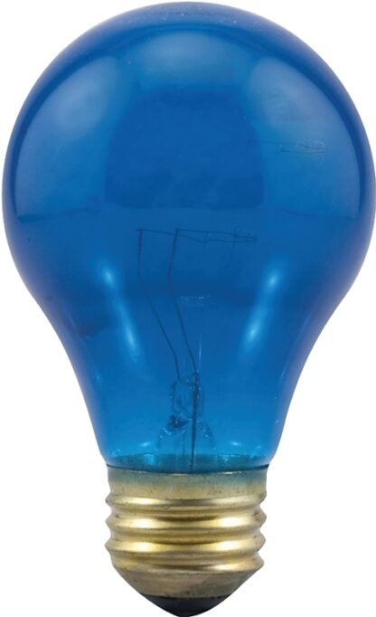 Sylvania 25W/BLUE/A19 Incandescent Lamp, 25 W, A19 Lamp, Medium Lamp Base, 180 Lumens, 2850 K Color Temp Sells in Quantity of 6