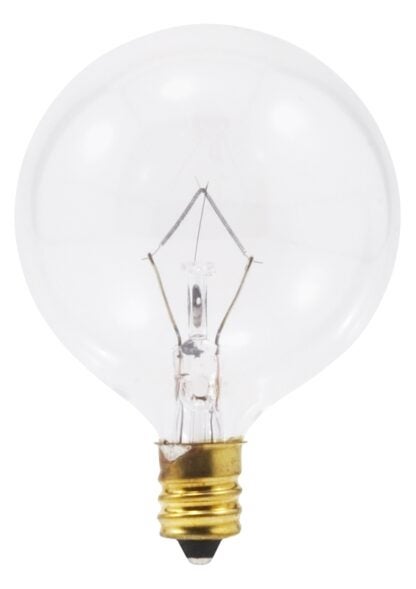 Sylvania 13625 Incandescent Lamp, 25 W, G16.5 Lamp, Candelabra Lamp Base, 180 Lumens, 2850 K Color Temp Sells in Quantity of 6