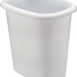 Rubbermaid FG295300 WHT Waste Basket, 6 qt Capacity, Plastic, White, 9 in H