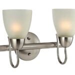 Boston Harbor V83NK02 Vanity Bar Fixture, 60 W, 2-Lamp, A19 or CFL Lamp, Steel Fixture, Brushed Nickel Fixture