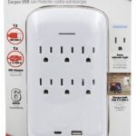 PowerZone ORPBSU072 Outlet Tap, 2.1 A, 1-USB Port, 6-Outlet, White