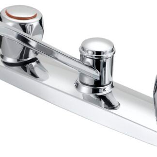 Boston Harbor OMETQO1235CP-LF Kitchen Faucet, 1.8 gpm, 3-Faucet Hole, Metal/Plastic, Chrome Plated, Deck Mounting