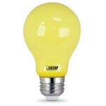 Feit Electric A19/BUG/LED LED Bug Light, General Purpose, A19 Lamp, E26 Lamp Base, Yellow, Yellow Light