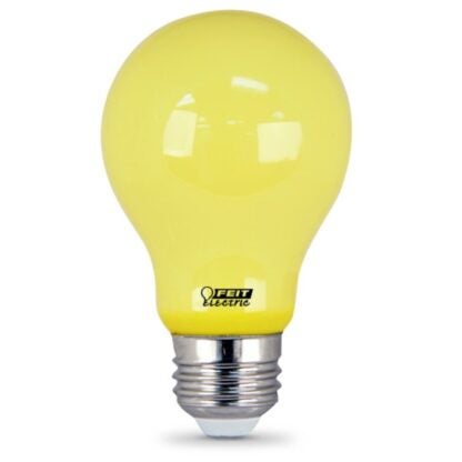 Feit Electric A19/BUG/LED LED Bug Light, General Purpose, A19 Lamp, E26 Lamp Base, Yellow, Yellow Light