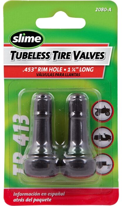 Slime 2080-A Tubeless Tire Valve, Rubber, 2/PK Sells in Quantity of 6