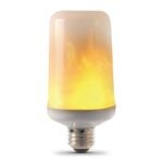 Feit Electric C/FLAME/LED LED Bulb, Specialty, T60 Lamp, E26 Lamp Base, White, Warm White Light, 1500 K Color Temp Sells in Quantity of 4