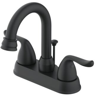 Boston Harbor F5111100BL-OBA1 Lavatory Faucet, 1.2 gpm, 2-Faucet Handle, 3-Faucet Hole, Metal/Plastic, Matte