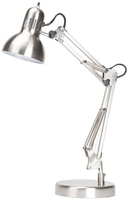 Boston Harbor WK-618E-3L Swing Arm Work Lamp, 120 V, 60 W, 1-Lamp, A19 or CFL Lamp, Brushed Nickel Finish