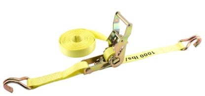 Erickson 1316 Heavy-Duty Tie-Down, 1 in W, 15 ft L, Nylon, Yellow, 3000 lb Working Load, J-Hook End