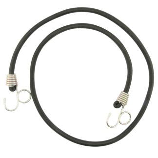 Erickson 06667 Bungee Cord, 1/2 in Dia, 36 in L, Black, Finger Loop End