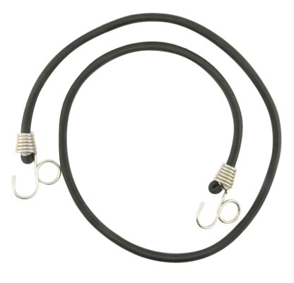 Erickson 06667 Bungee Cord, 1/2 in Dia, 36 in L, Black, Finger Loop End