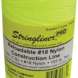 Stringliner Pro Series 35765 Construction Line, #18 Dia, 1000 ft L, 165 lb Working Load, Nylon, Fluorescent Yellow