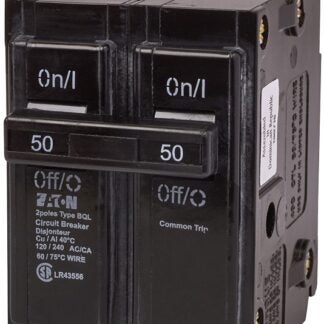 Eaton BQL250 Replacement Classic Circuit Breaker, Type BQL, 50 A, 2-Pole, 120/240 VAC