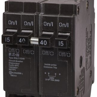 Eaton BQLT15240 Replacement Classic Circuit Breaker, Quad Type BQL, 15 to 40 A, 4-Pole, 120/240 VAC, Independent Trip