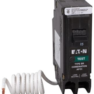 Eaton BRN115AFC Circuit Breaker, AFCI, Combination, Type BR, 15 A, 1-Pole, 120/240 VAC, Long Time, Instantaneous Trip