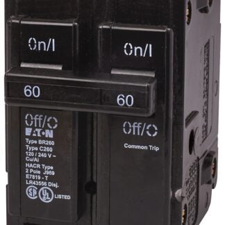 Cutler-Hammer BR260 Circuit Breaker, Mini, Type BR, 60 A, 2 -Pole, 120/240 V, Plug Mounting