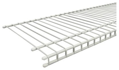 ClosetMaid SuperSlide 471800 Wire Shelf, 80 lb, 96 in L, 12 in W, Steel, White Sells in Quantity of 6