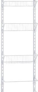 ClosetMaid 123100 Wall and Door Rack, 5.2 in L x 12 in W x 77 in H Dimensions, Metal, White