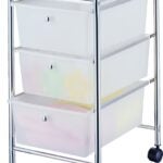 Simple Spaces G003-CH Storage Cart, 15-3/8 in OAW, 25-5/8 in OAH, 13 in OAL, 3-Shelf, White Shelf