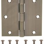 ProSource 20338ABX Square Corner Door Hinge, Steel, Antique Brass, Loose Pin, 180 deg Range of Motion