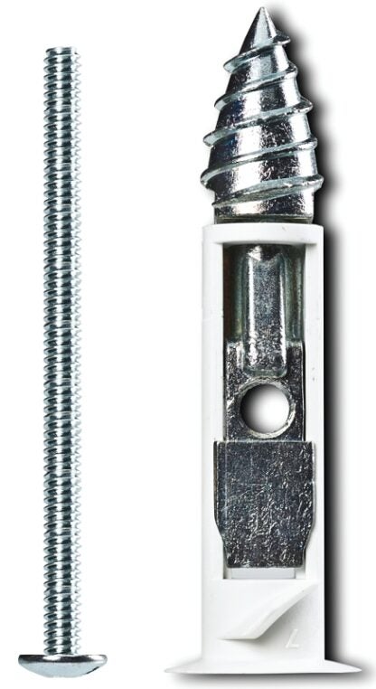 COBRA ANCHORS 360R Driller Toggle Bolt, 2 in L, Zinc, Chrome Zinc, 90 lb