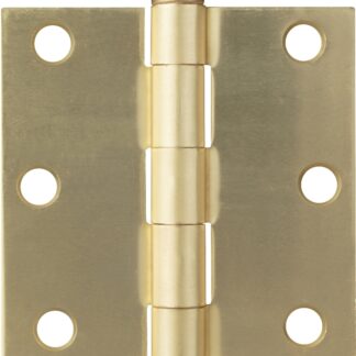 ProSource BH-BS03-PS Square Corner Door Hinge, Steel, Satin Brass, Loose Pin, 180 deg Range of Motion