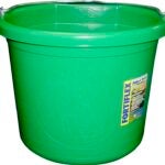 Fortex-Fortiflex FB-124 Series FB-124GR Bucket, 24 qt Volume, Rubber/Polyethylene, Green