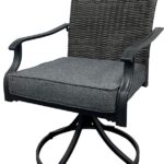 Seasonal Trends H23S0890S Swivel Dining Chair, 23.82 in W, 26.97 in D, 35.83 in H, Fabric and Wicker Seat