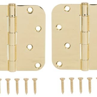 ProSource BH-402PB-PS Door Hinge, Steel, Bright Brass, Loose Pin, 180 deg Range of Motion, Screw Mounting