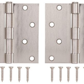 ProSource BH-502SN-PS Square Corner Door Hinge, Steel, Satin Nickel, Loose Pin, 180 deg Range of Motion