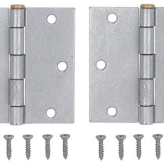 ProSource 20338MGS-PS Square Corner Door Hinge, Steel, Mechanical Galvanized, Loose Pin, 180 deg Range of Motion