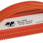 QLT 6262 Trowel, 9-1/2 in L, 4-1/4 in W, V Notch, Comfort-Grip Handle