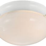 Boston Harbor F14BB02-8005-WH Two Light Round Ceiling Fixture, 120 V, 60 W, 2-Lamp, A19 or CFL Lamp, White Fixture