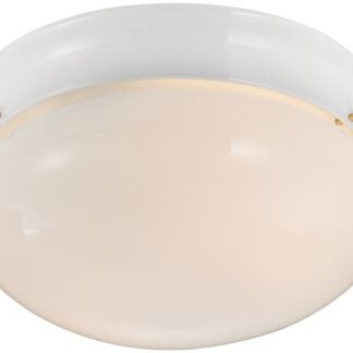 Boston Harbor F14BB02-8005-WH Two Light Round Ceiling Fixture, 120 V, 60 W, 2-Lamp, A19 or CFL Lamp, White Fixture