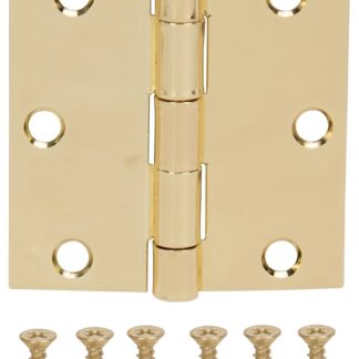 ProSource LR-705-PS Square Corner Door Hinge, Steel, Polished Brass, Loose Pin, 180 deg Range of Motion