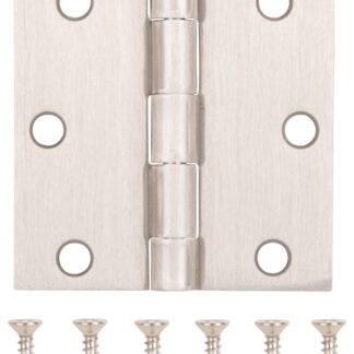 ProSource LR-708-PS Square Corner Door Hinge, Steel, Satin Nickel, Loose Pin, 180 deg Range of Motion