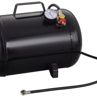 ProSource AT05 Air Tank, 5 gal Tank, 1/4 in Inlet, 5/16 in Outlet, 85 to 125 psi Pressure, Steel, 2 mm Gauge