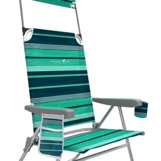 Caribbean Joe CJ-7765 Beach Chair, 23-1/4 in W, 26.4 in D, 42-1/2 in H, Aluminum Frame, Polyester Seat Sells in Quantity of 4