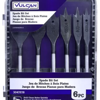 Vulcan 476940OR Wood Spade Drill Bit Set, 6-Piece, Steel, Bright Metal