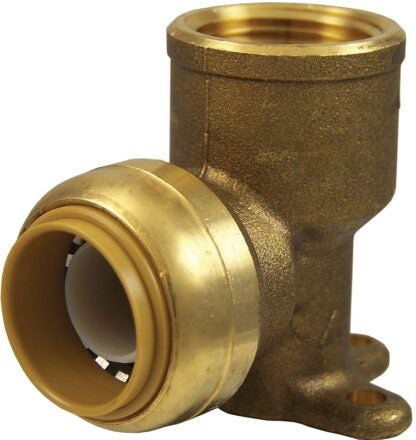 SharkBite U340LFA Tube to Pipe Elbow, 3/4 in, 90 deg Angle, Brass, 200 psi Pressure