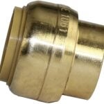 SharkBite U518LFA End Cap, 3/4 in, Brass, Chrome, 200 psi Pressure