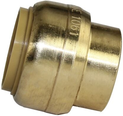 SharkBite U518LFA End Cap, 3/4 in, Brass, Chrome, 200 psi Pressure