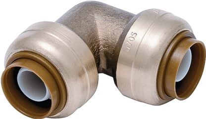 SharkBite U260LFA Tube Elbow, 1 in, 90 deg Angle, Brass, 200 psi Pressure