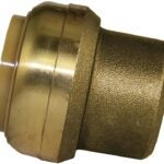 SharkBite U520LFA End Cap, 1 in, Brass, Chrome, 200 psi Pressure